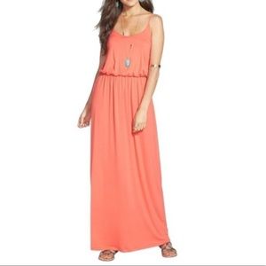 LUSH Coral Maxi Dress